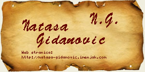 Nataša Gidanović vizit kartica